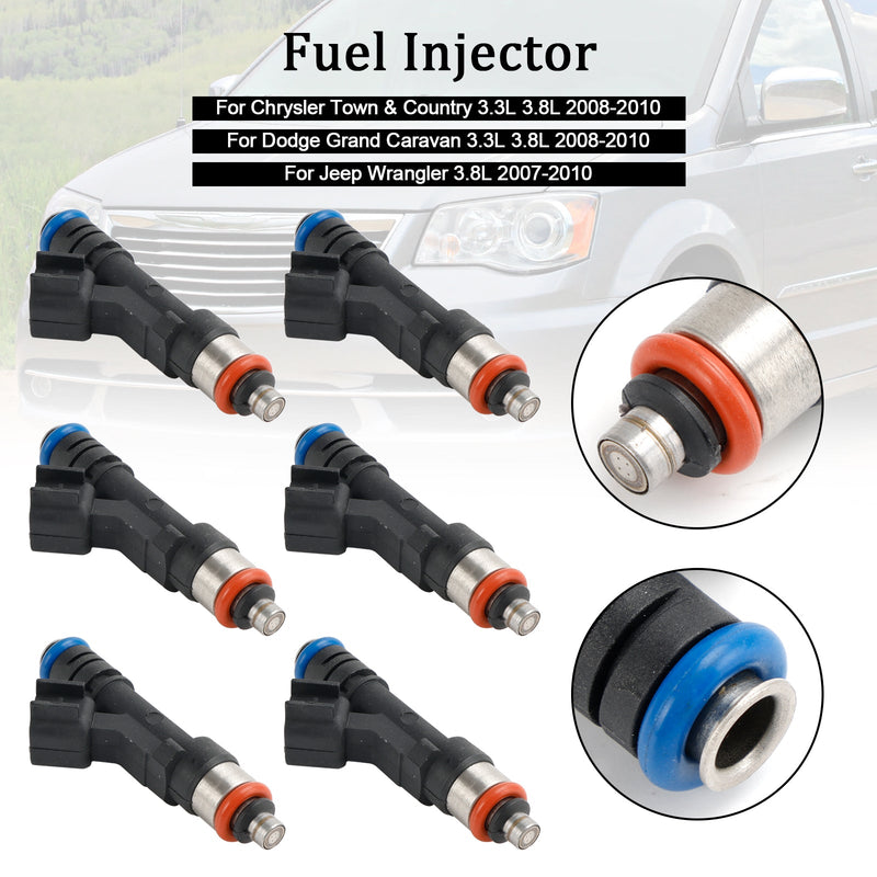 6PCS 0280158119 Fuel Injector Fit Jeep Fit Dodge Wrangler Fit Chrysler 3.3L