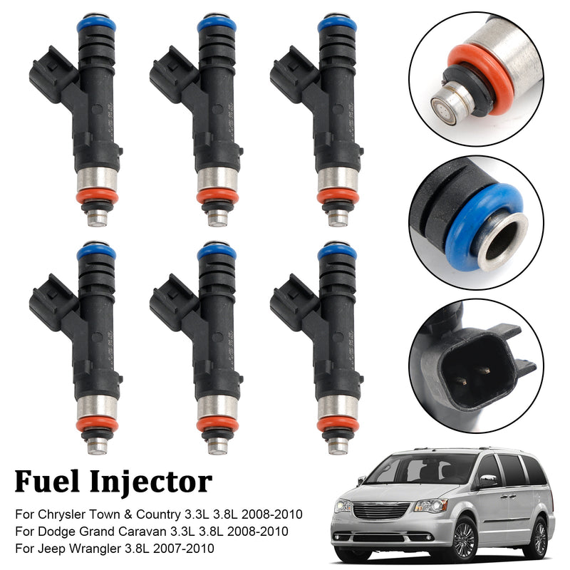 6PCS 0280158119 Fuel Injector Fit Jeep Fit Dodge Wrangler Fit Chrysler 3.3L