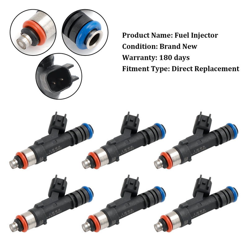 6PCS 0280158119 Fuel Injector Fit Jeep Fit Dodge Wrangler Fit Chrysler 3.3L