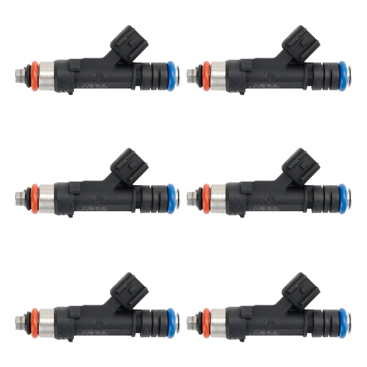 6PCS 0280158119 Fuel Injector Fit Jeep Fit Dodge Wrangler Fit Chrysler 3.3L