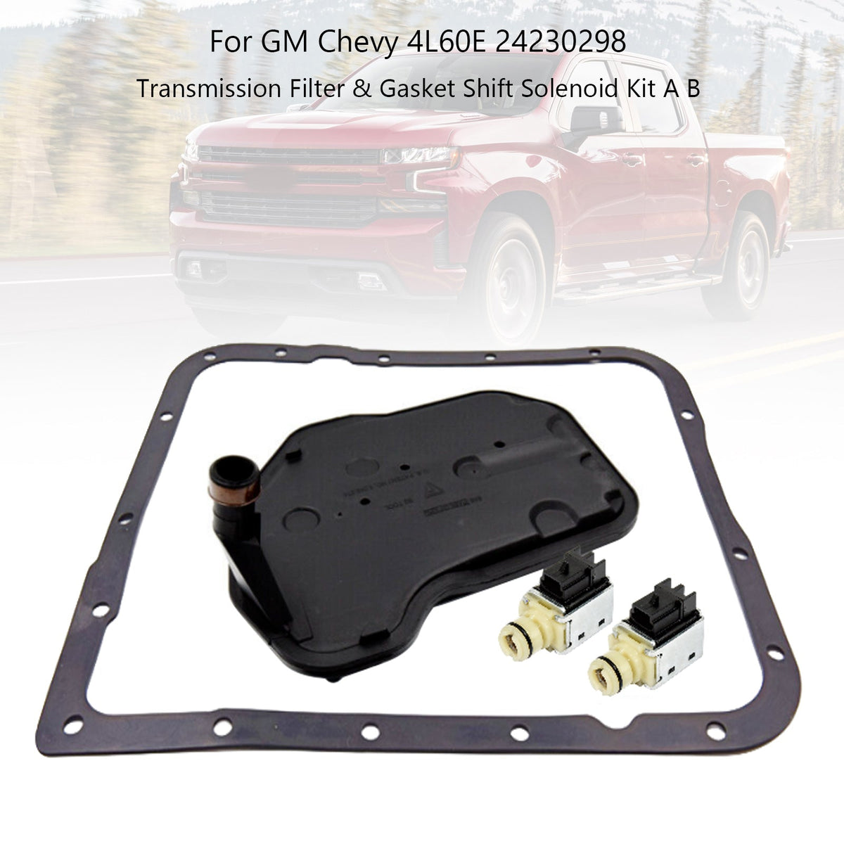 Transmission Filter & Gasket Shift Solenoid Kit A B For GM Chevy 4L60E 24230298