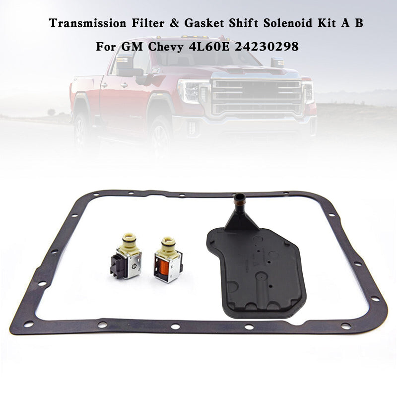 Transmission Filter & Gasket Shift Solenoid Kit A B For GM Chevy 4L60E 24230298