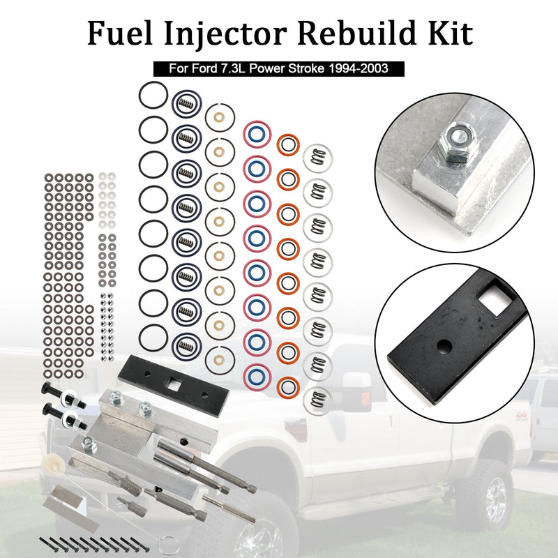 Ford 7.3L Power Stroke 1994-2003 Injector Rebuild Kit W/Vice Clamp And Tools Spring
