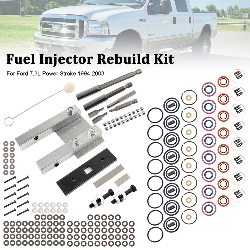 Injector Rebuild Kit Fit 7.3L Power Stroke 94-03 W/Vice Clamp And Tools Spring