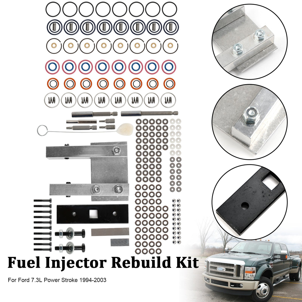 Ford 7.3L Power Stroke 1994-2003 Injector Rebuild Kit W/Vice Clamp And Tools Spring