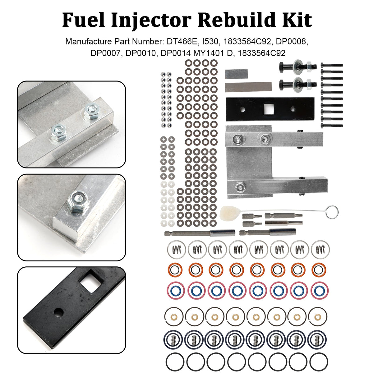 Ford 7.3L Power Stroke 1994-2003 Injector Rebuild Kit W/Vice Clamp And Tools Spring