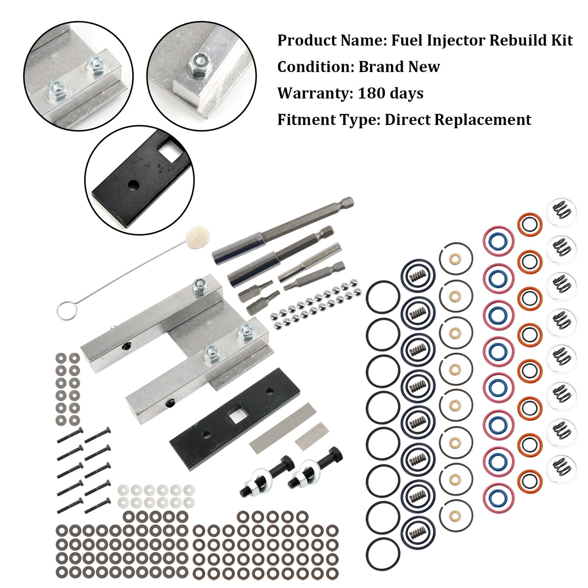 Ford 7.3L Power Stroke 1994-2003 Injector Rebuild Kit W/Vice Clamp And Tools Spring