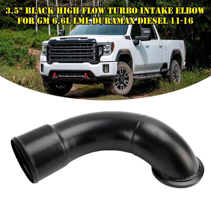 3.5" Black High Flow Turbo Intake Elbow For GM 6.6L LML Duramax Diesel 11-16