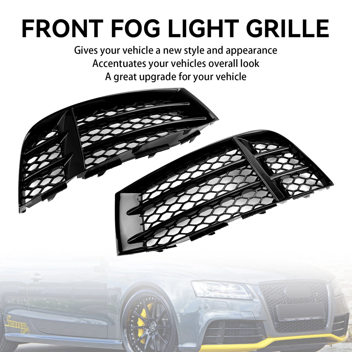 2010-2016 Audi RS5 Front Bumper Lower Fog Light Cover Grill Replacement
