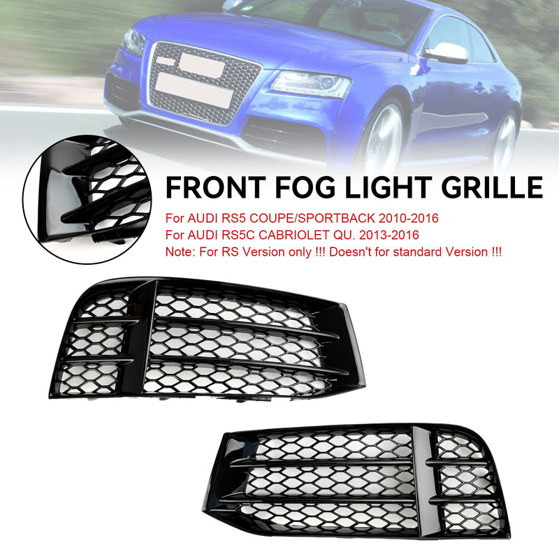 2010-2016 Audi RS5 Front Bumper Lower Fog Light Cover Grill Replacement