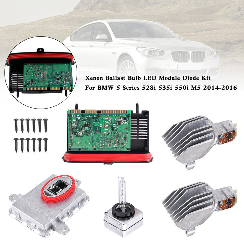 14-16 BMW 5 Series 528i 535i 550i M5 Xenon Ballast Bulb LED Module Diode Kit