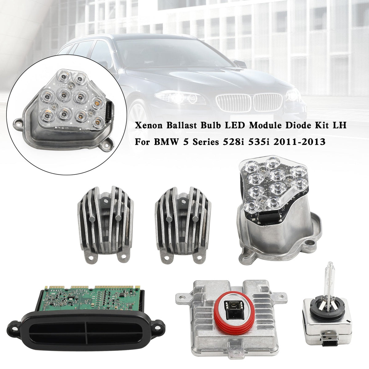 2011-2013 BMW 535i xDrive Xenon Ballast Bulb LED Module Diode Kit LH 63117237647 63117316217