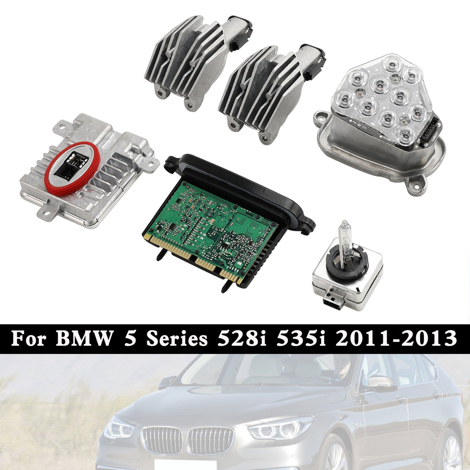 2011-2013 BMW 550i xDrive Xenon Ballast Bulb LED Module Diode Kit LH 63117237647 63117316217