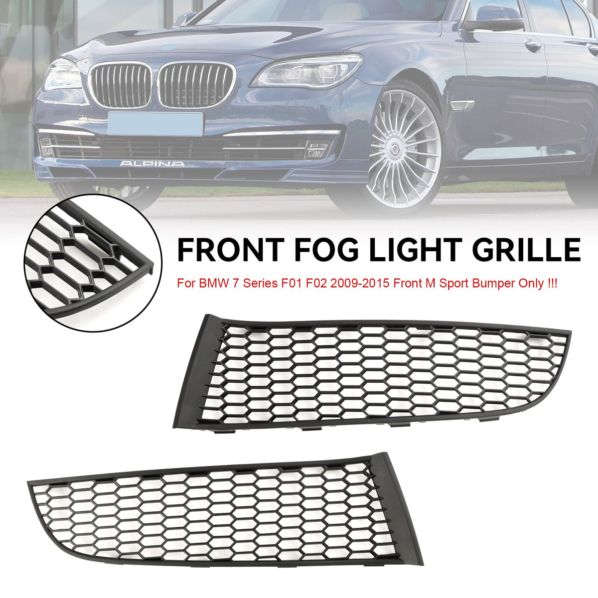 Front Bumper Lower Grille 51117903673 51117903674 Fit 2009-2015 BMW 7 Series F01 F02