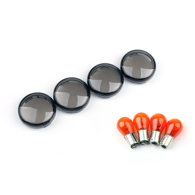 Bulbs For Harley Softail Dyna Sportsters 2002 &Up 4x Smoke Turn Signal Lens