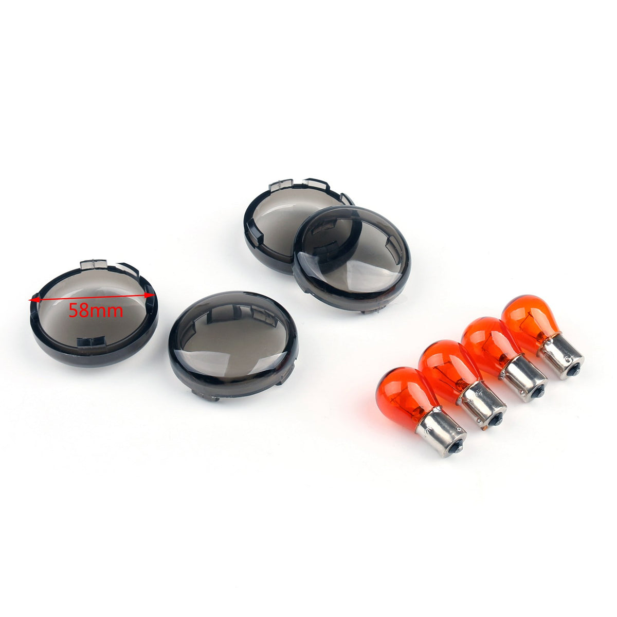 Bulbs For Harley Softail Dyna Sportsters 2002 &Up 4x Smoke Turn Signal Lens