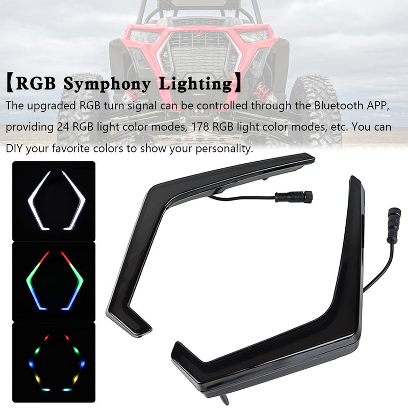 Polaris RZR XP 1000 Turbo 2019-2022 LED RGB Grille Lights Turn Signal Fang Accent
