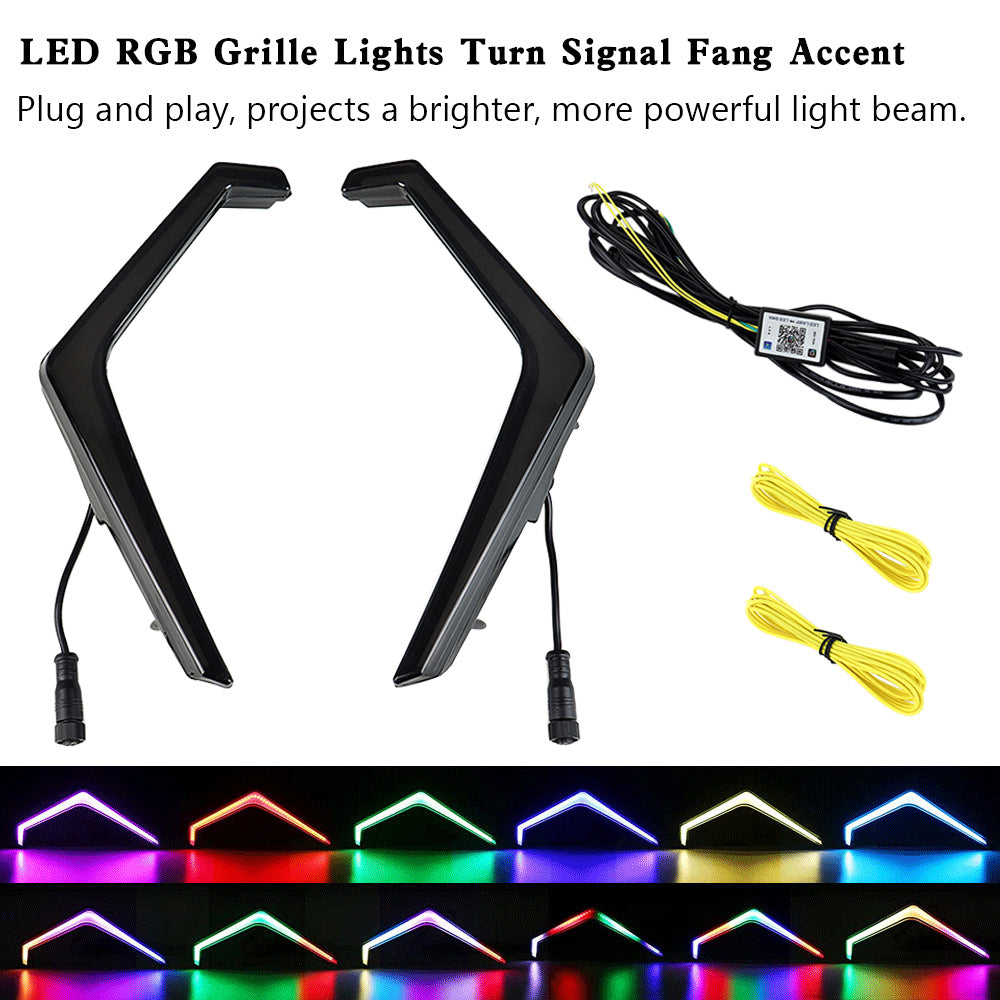 Polaris RZR XP 1000 Turbo 2019-2022 LED RGB Grille Lights Turn Signal Fang Accent