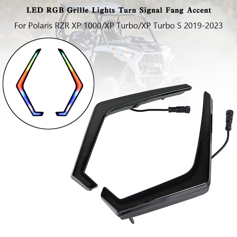 Polaris RZR XP 1000 Turbo 2019-2022 LED RGB Grille Lights Turn Signal Fang Accent
