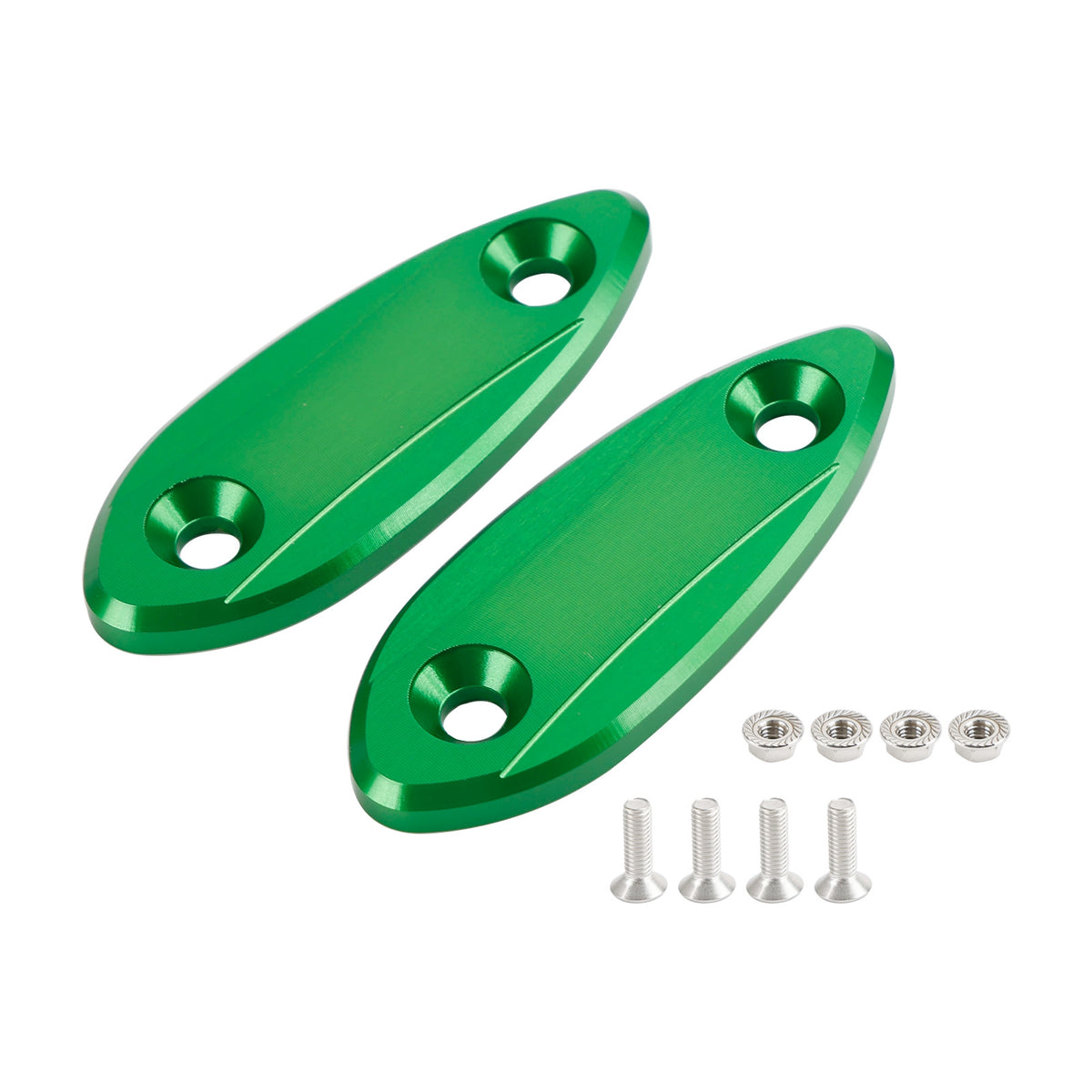 Kawasaki Ninja 250/300/400/650 2013-2022 CNC Green Mirror Block Off Plates