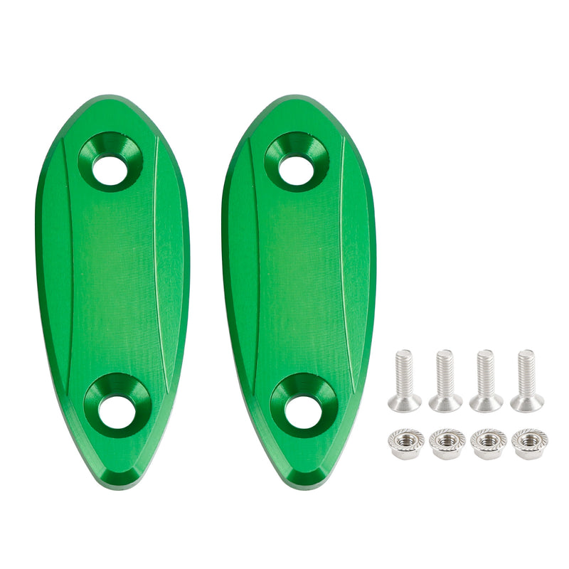 Kawasaki Ninja 250/300/400/650 2013-2022 CNC Green Mirror Block Off Plates