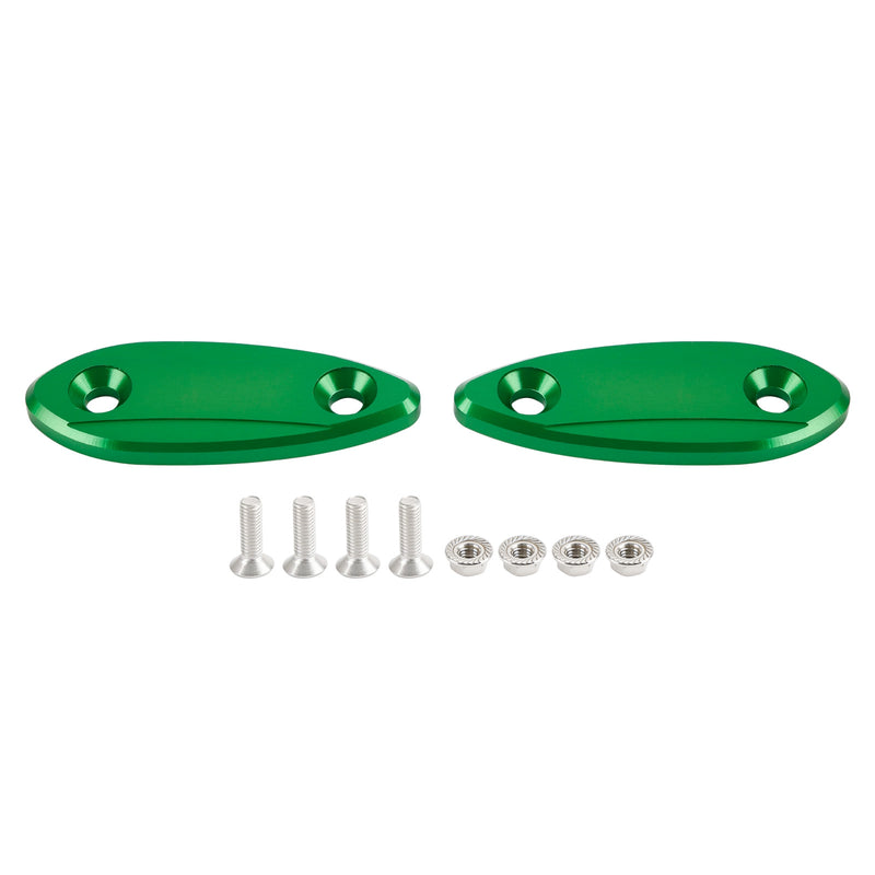 Kawasaki Ninja 250/300/400/650 2013-2022 CNC Green Mirror Block Off Plates