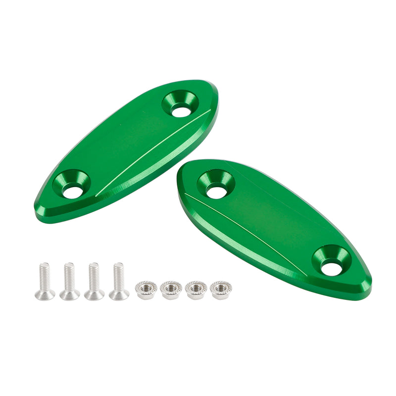 Kawasaki Ninja 250/300/400/650 2013-2022 CNC Green Mirror Block Off Plates