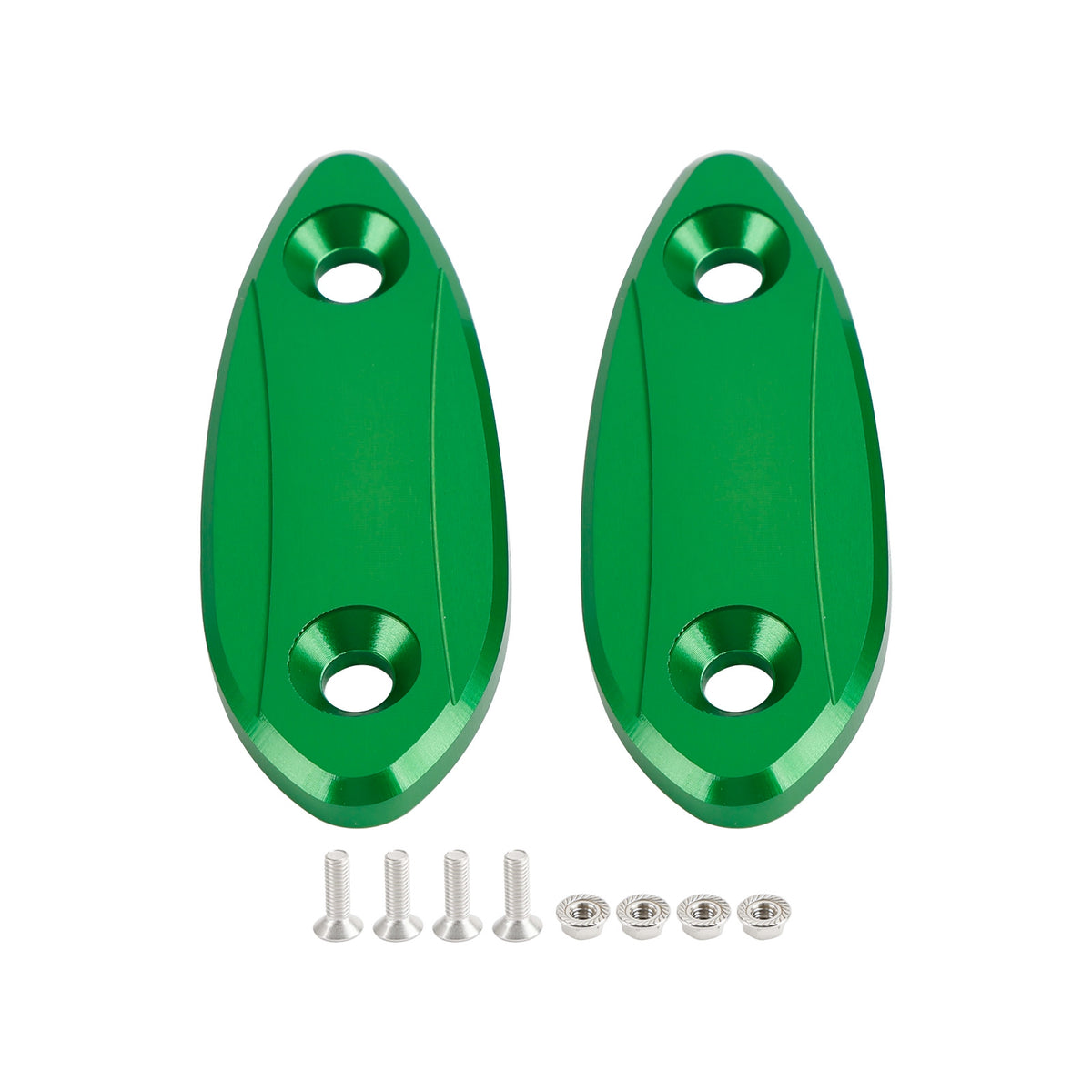 Kawasaki Ninja 250/300/400/650 2013-2022 CNC Green Mirror Block Off Plates