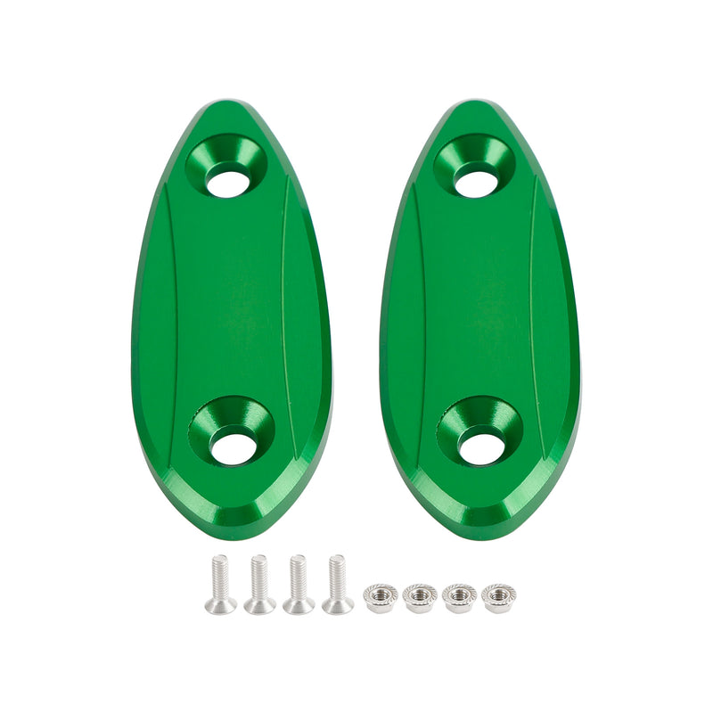 Kawasaki Ninja 250/300/400/650 2013-2022 CNC Green Mirror Block Off Plates