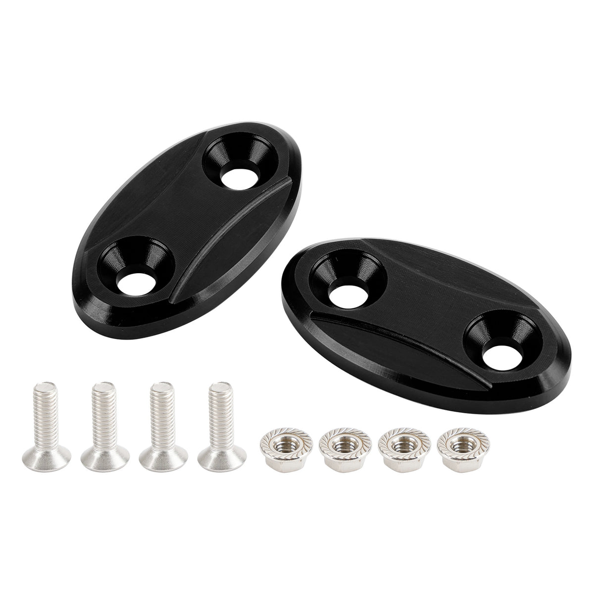 Kawasaki ZX-6R ZX6R 2003-2004 Black mirror delete blanking block off plates