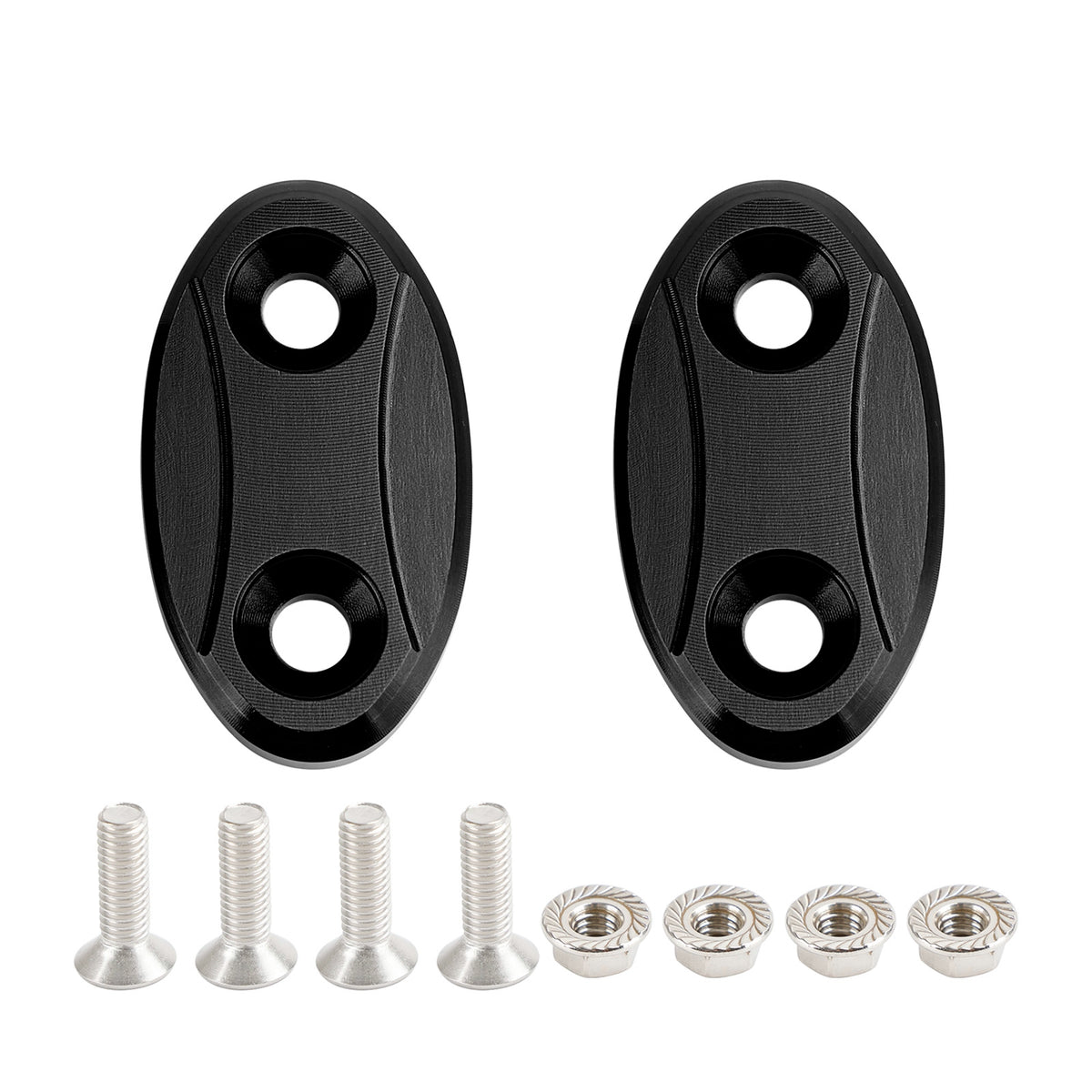 Kawasaki ZX-6R ZX6R 2003-2004 Black mirror delete blanking block off plates