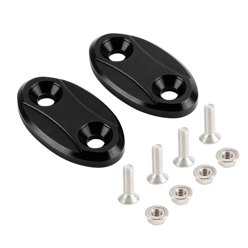 Kawasaki ZX-6R ZX6R 2003-2004 Black mirror delete blanking block off plates