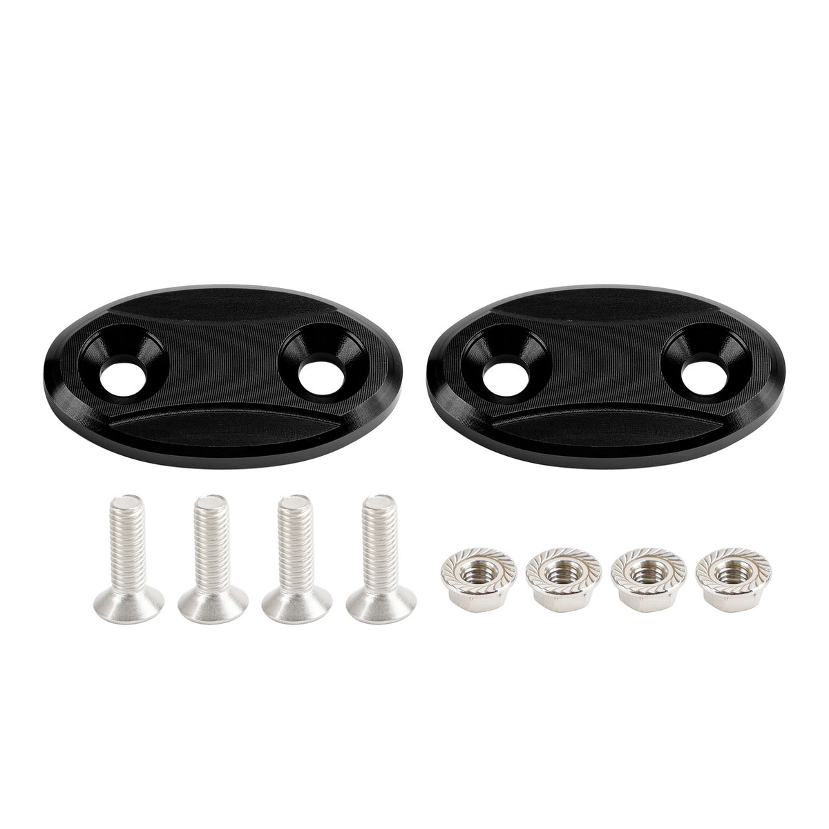 Kawasaki ZX-6R ZX6R 2003-2004 Black mirror delete blanking block off plates