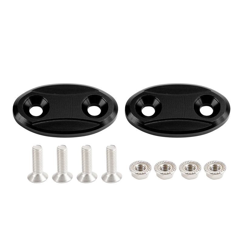 Kawasaki ZX-6R ZX6R 2003-2004 Black mirror delete blanking block off plates