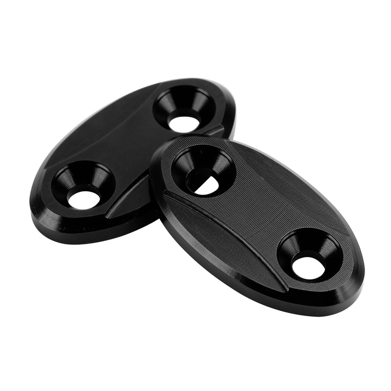 Kawasaki ZX-6R ZX6R 2003-2004 Black mirror delete blanking block off plates