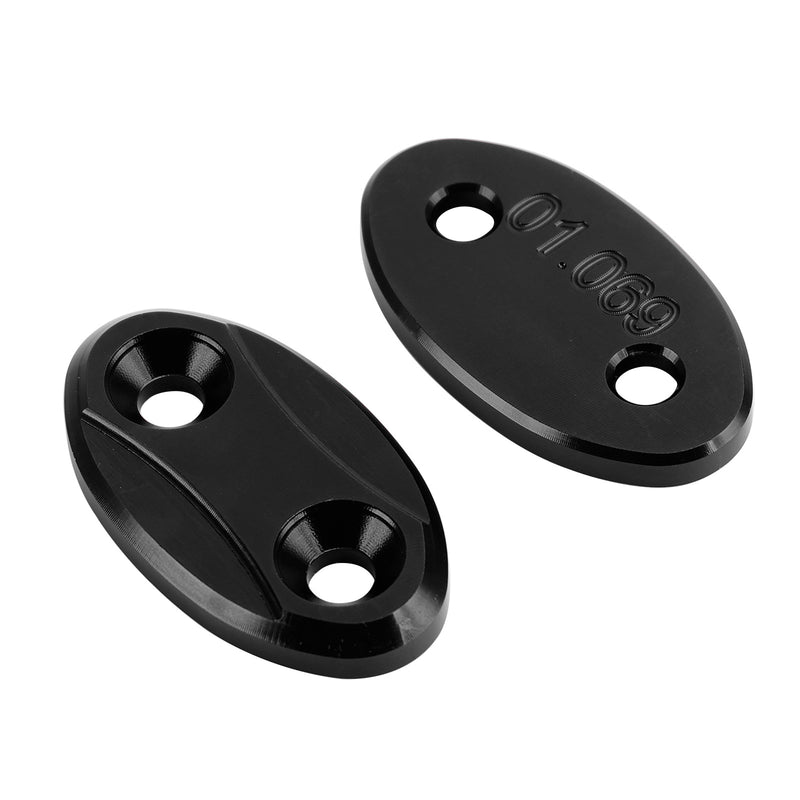Kawasaki ZX-6R ZX6R 2003-2004 Black mirror delete blanking block off plates