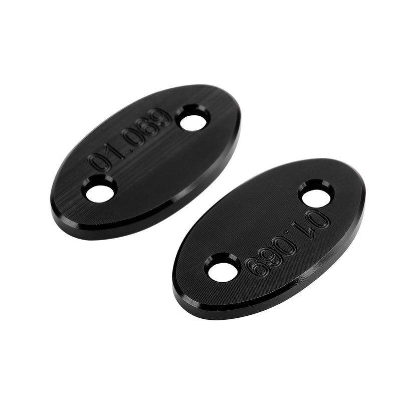 Kawasaki ZX-6R ZX6R 2003-2004 Black mirror delete blanking block off plates