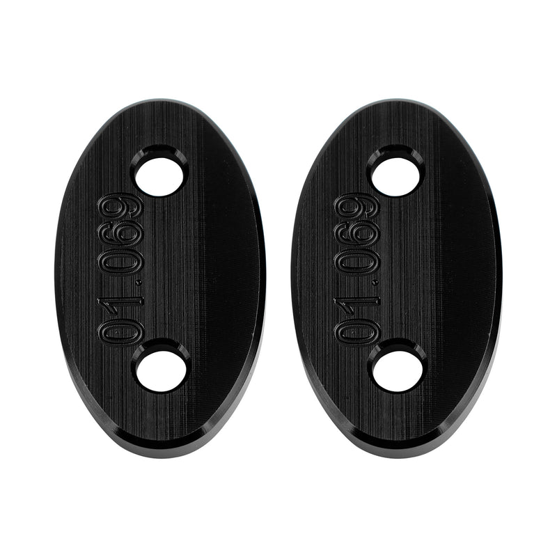 Kawasaki ZX-6R ZX6R 2003-2004 Black mirror delete blanking block off plates