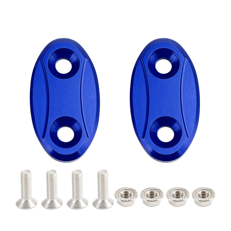 Kawasaki ZX-6R ZX6R 2003-2004 Blue mirror delete blanking block off plates