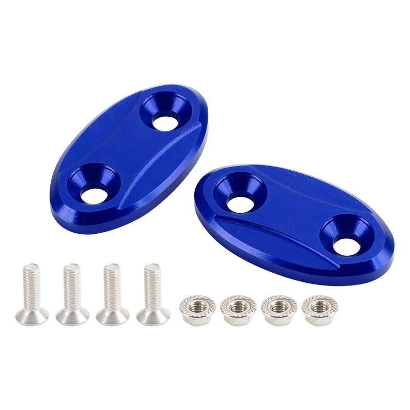Kawasaki ZX-6R ZX6R 2003-2004 Blue mirror delete blanking block off plates