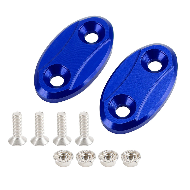 Kawasaki ZX-6R ZX6R 2003-2004 Blue mirror delete blanking block off plates