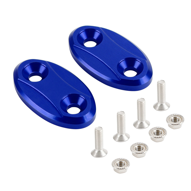Kawasaki ZX-6R ZX6R 2003-2004 Blue mirror delete blanking block off plates