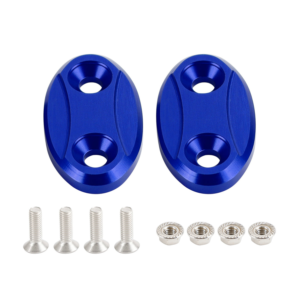 Kawasaki ZX-6R ZX6R 2003-2004 Blue mirror delete blanking block off plates