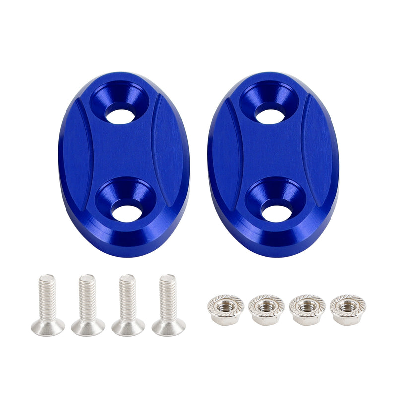 Kawasaki ZX-6R ZX6R 2003-2004 Blue mirror delete blanking block off plates