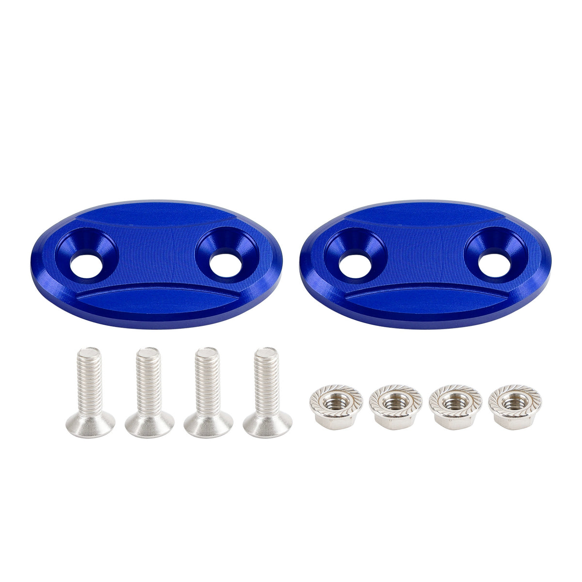 Kawasaki ZX-6R ZX6R 2003-2004 Blue mirror delete blanking block off plates