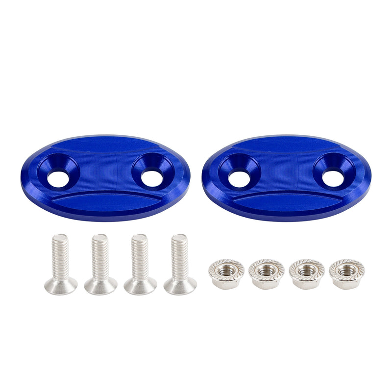 Kawasaki ZX-6R ZX6R 2003-2004 Blue mirror delete blanking block off plates