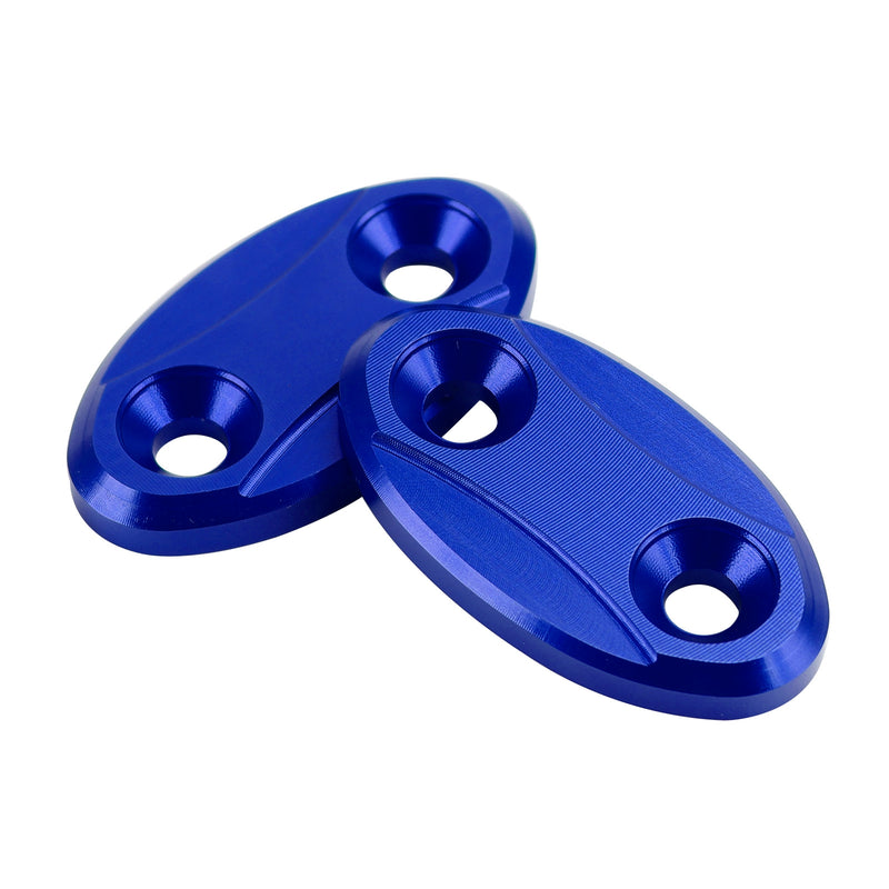 Kawasaki ZX-6R ZX6R 2003-2004 Blue mirror delete blanking block off plates