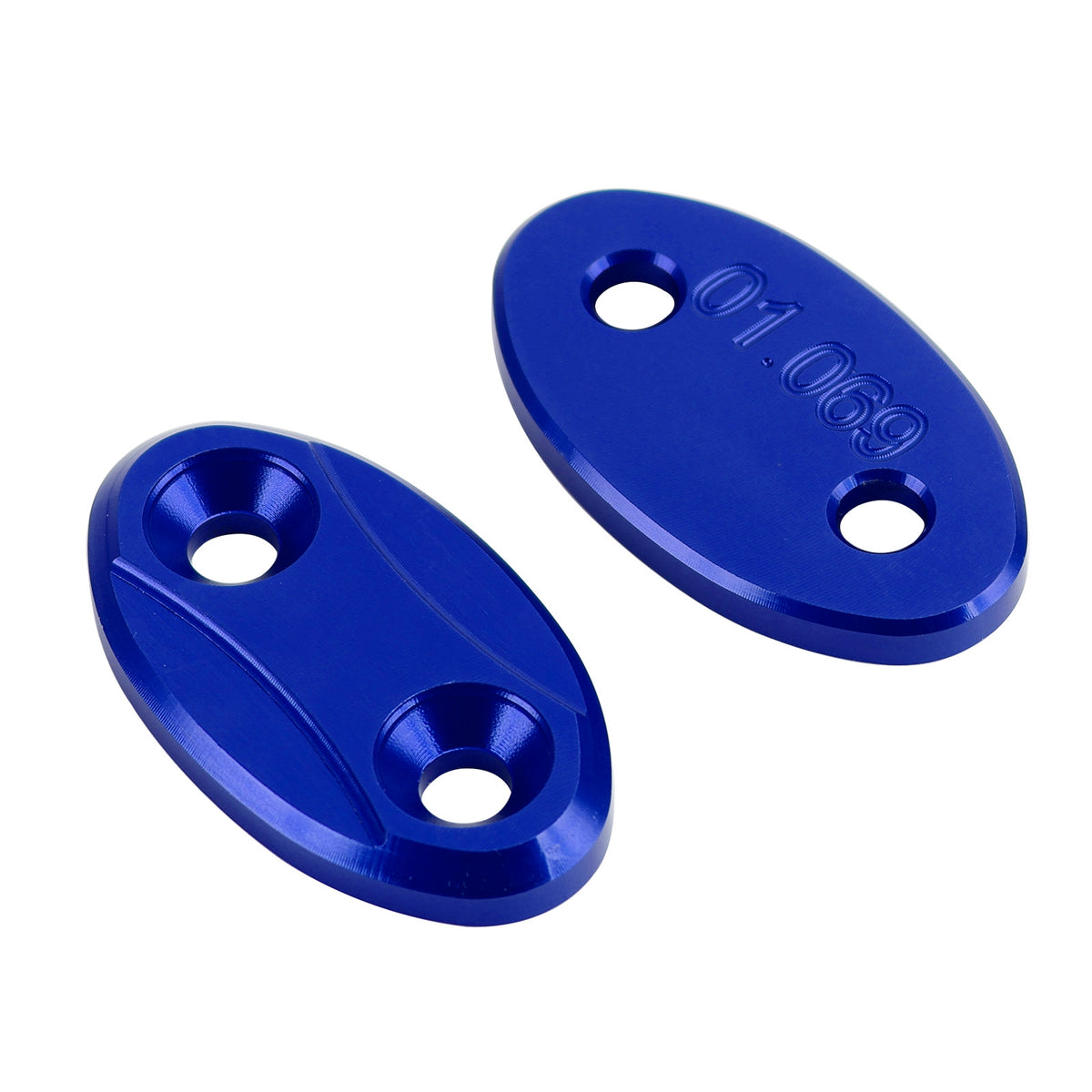 Kawasaki ZX-6R ZX6R 2003-2004 Blue mirror delete blanking block off plates