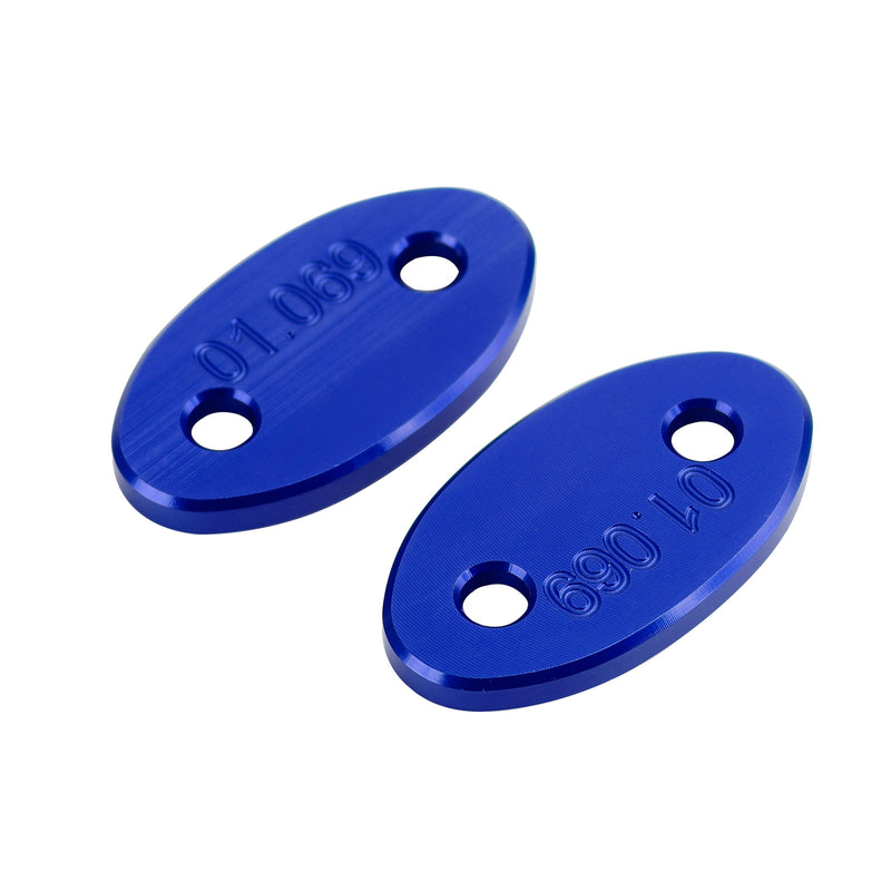 Kawasaki ZX-6R ZX6R 2003-2004 Blue mirror delete blanking block off plates