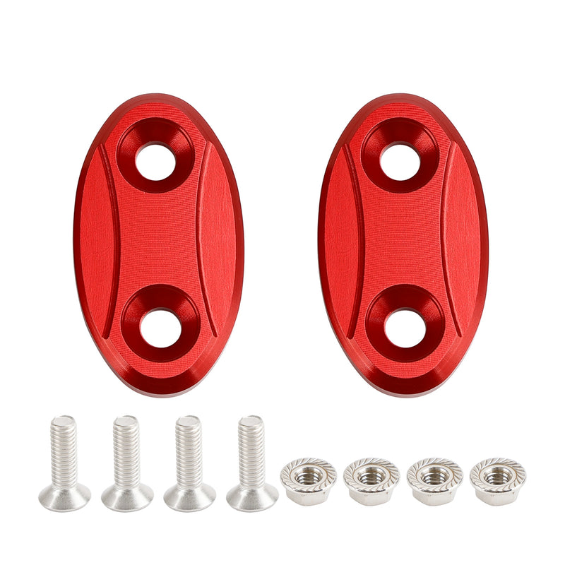 Kawasaki ZX-6R ZX6R 2003-2004 Red mirror delete blanking block off plates